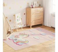 vidaXL Alfombra niños lavable unicornio rosa 160x230 cm