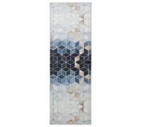 vidaXL Alfombra pasillo LESAKA Plateada, 80 x 450 cm, terciopelo con efecto diamante