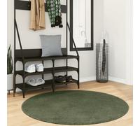 vidaXL Alfombra HUARTE de pelo corto, suave y lavable – Verde Bosque Ø 120 cm