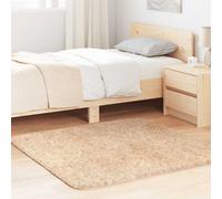 vidaXL Alfombra peluda de pelo largo NAVARRA beige 120x120cm poliéster
