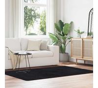 vidaXL Alfombra peluda de pelo largo NAVARRA negra 130x200cm poliéster