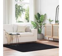vidaXL Alfombra peluda de pelo largo NAVARRA negra 160x160cm poliéster