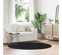 vidaXL Alfombra peluda de pelo largo NAVARRA negra 160x160cm poliéster