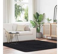 vidaXL Alfombra peluda de pelo largo NAVARRA negra 200x200cm poliéster