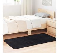 vidaXL Alfombra peluda de pelo largo NAVARRA negra 80x150 cm poliéster