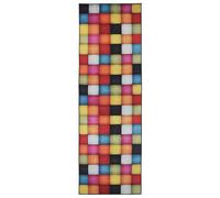 vidaXL Alfombra rectangular LESAKA, multicolor, 80 x 450 cm, tejido de velour con efecto diamante