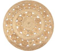 vidaXL Alfombra redonda con diseño yute trenzado 120 cm