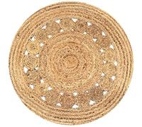 vidaXL Alfombra Redonda con diseño Yute Trenzado 90 cm