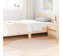 vidaXL Alfombra Shaggy Antideslizante Crema 120 x 120 cm PP