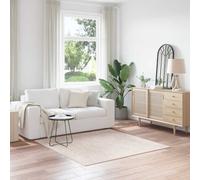 vidaXL Alfombra Shaggy Antideslizante Crema 160 x 160 cm PP