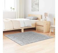 vidaXL Alfombra Shaggy Antideslizante Gris 120 x 120 cm PP