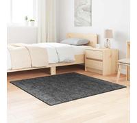 vidaXL Alfombra Shaggy Antideslizante Gris oscuro 120 x 120 cm PP