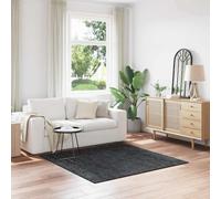 vidaXL Alfombra Shaggy Antideslizante Gris oscuro 160 x 160 cm PP