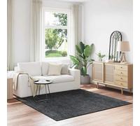 vidaXL Alfombra Shaggy Antideslizante Gris oscuro 200 x 200 cm PP