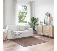 vidaXL Alfombra Shaggy Antideslizante Marrón 160 x 160 cm PP