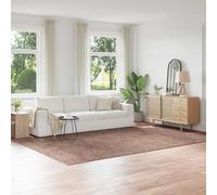 vidaXL Alfombra Shaggy Antideslizante Marrón 240 x 340 cm PP