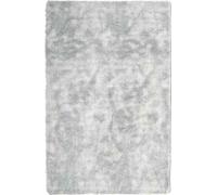 vidaXL Alfombra Shaggy de pelo alto, modelo NAVARRA, color gris plateado, 130x200 cm, material: poliéster