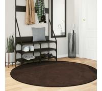 vidaXL Alfombra suave y lavable de pelo medio HUARTE Marrón Ø 160 CM