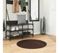 vidaXL Alfombra suave y lavable de pelo medio HUARTE Marrón Ø 80 CM