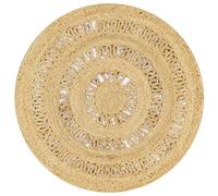 vidaXL Alfombra Tejida a Mano de Yute Trenzado Decoración Interior Hogar Casa Jardín Bricolaje Estera Moqueta Flexible Suave al Tacto Moderna 90cm