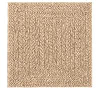 vidaXL Alfombra ZIZUR 240x240 cm Aspecto de yute interior y exterior, alfombra de exterior, alfombra de suelo, alfombra de interior, alfombra de puerta, alfombra de moqueta