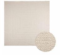 vidaXL Alfombra ZIZUR Apariencia Yute Interior Exterior Crema