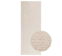 vidaXL Alfombra ZIZUR apariencia yute interior exterior crema 80x200cm