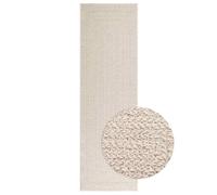 vidaXL Alfombra ZIZUR Apariencia yute Interior-Exterior Crema 80x250 cm