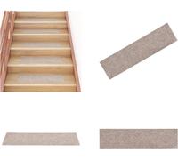 vidaXL Alfombras adhesivas para escaleras, 15 unidades, rectangulares, 76x20 cm, color crema - Alfombras para escaleras - Tapetes para escalones - Alfombras para escaleras - Decoración para escaleras