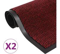 vidaXL: Alfombras antideslizantes, 2 unidades, rectangulares, con textura, 120x180 cm, color rojo