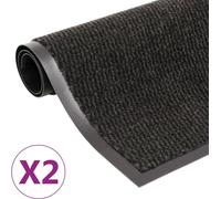 vidaXL Alfombras antideslizantes, 2 unidades, rectangulares, con textura, 80x120 cm, color - Alfombra antideslizante - Juego de alfombras antideslizantes - Alfombra de entrada - Juego de alfombras de 