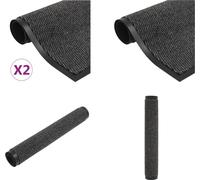 vidaXL Alfombras antideslizantes, 2 unidades, rectangulares, con textura, 90x150 cm, color gris antracita - Alfombra antideslizante - Juego de 2 alfombras antideslizantes - Alfombra de entrada - Juego