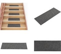 vidaXL Alfombras antideslizantes para escaleras, adhesivas, rectangulares, 15 unidades, 60x25 cm, color antracita - Alfombra para escaleras - Alfombras para escaleras - Tapete para escaleras - Tapetes