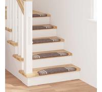 vidaXL Alfombras autoadhesivas para escaleras 15 pcs Marrón