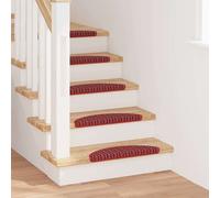 vidaXL Alfombras autoadhesivas para escaleras 15 pcs Rojo
