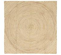 vidaXL Alfombras de área Blanco 160 x 160 cm Yute, Alfombrillas Redondas Hechas a Mano, Cubiertas de Yute ecológicas, Estilo Minimalista para tu hogar Moderno