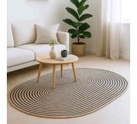vidaXL Alfombras de área Natural y negro 100 x 152 cm yute