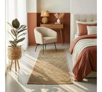 vidaXL Alfombras de área Negro 60 x 250 cm Yute, Alfombrillas Redondas Hechas a Mano, Cubiertas de Yute ecológicas, Estilo Minimalista para tu hogar Moderno