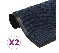 vidaXL Alfombras de entrada rectangulares de nudo 2 uds azul 40x60 cm