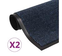 vidaXL Alfombras de entrada rectangulares de nudo 2 uds azul 90x150 cm