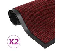 vidaXL Alfombras de entrada rectangulares de nudo 2 uds rojo 60x90 cm