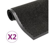 vidaXL Alfombras entrada rectangulares de nudo 2 uds negro 120x180 cm
