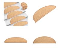 vidaXL Alfombras para escaleras autoadhesivas, aspecto de sisal, 15 unidades, 56x17x3 cm, color naranja - Alfombra para escaleras - Juego de alfombras para escaleras - Alfombra para escalones