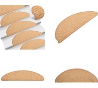 vidaXL Alfombras para escaleras autoadhesivas, aspecto de sisal, 15 unidades, 65x21x4 cm, color naranja - Alfombra para escaleras - Juego de alfombras para escaleras - Alfombra para escalones