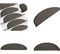 vidaXL Alfombras para escaleras autoadhesivas de sisal, 15 unidades, 56x17x3 cm, color antracita - Alfombra para escaleras - Juego de alfombras para escaleras - Alfombra para escalones