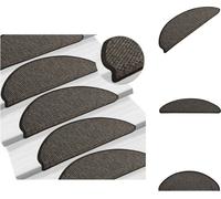 vidaXL Alfombras para escaleras autoadhesivas de sisal, 15 unidades, 65x21x4 cm, color antracita - Alfombras para escaleras