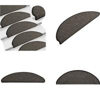 vidaXL Alfombras para escaleras autoadhesivas de sisal, 15 unidades, 65x21x4 cm, color antracita - Alfombra para escaleras - Juego de alfombras para escaleras - Alfombra para escalones