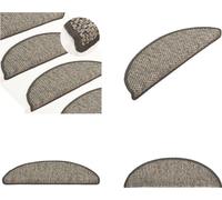 vidaXL Alfombras para escaleras autoadhesivas, diseño de sisal, 15 unidades, 56x17x3 cm - Alfombra para escaleras - Juego de alfombras para escaleras - Alfombra para escalones