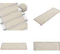 vidaXL Alfombras para escaleras autoadhesivas, diseño de sisal, 15 unidades, 65x21x4 cm, color beige - Alfombra para escaleras - Juego de alfombras para escaleras - Alfombra para escalones