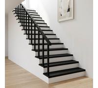 vidaXL Alfombras para escalones 12 uds. 100 x 25 x 2 cm Negro